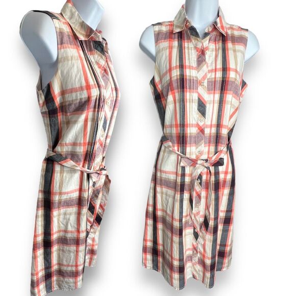 Tommy Hilfiger Dress Plaid Cotton Linen Sleeveless Women’s XS - Picture 2 of 14